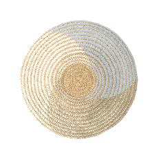 Woven Natural Straw Multicolour Round Placemats from Urbankissed