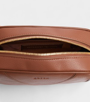 Silvie Vegan Bio-Based Bamboo Dual-Look Bamboo Crossbody Bag in Brown from Votch