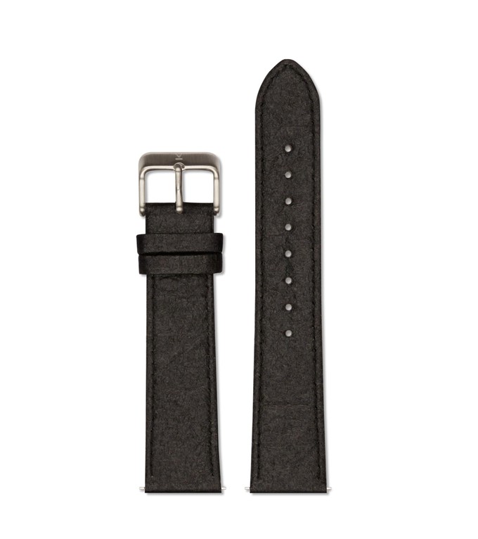 Piñatex Black with brushed silver buckle | 20mm from Votch