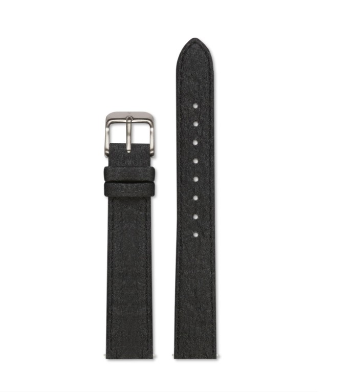 Piñatex Black with brushed silver buckle | 16mm from Votch