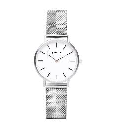 Silver & Silver Watch | Mesh Petite via Votch