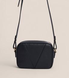 Silvie Vegan Bio-Based Bamboo Dual-Look Bamboo Crossbody Bag in Black via Votch