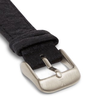Piñatex Black with brushed silver buckle | 16mm from Votch