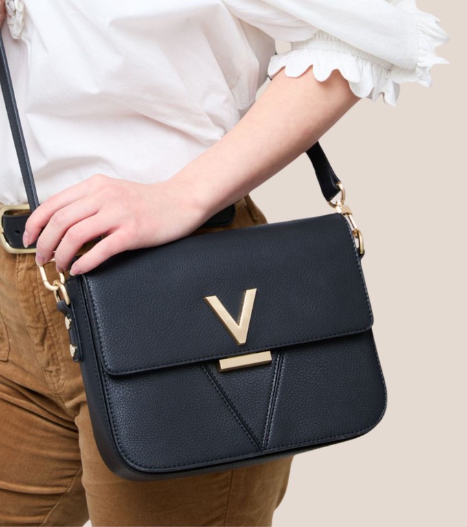 Margot Vegan Bio-Based Bamboo Leather Crossbody in Black from Votch
