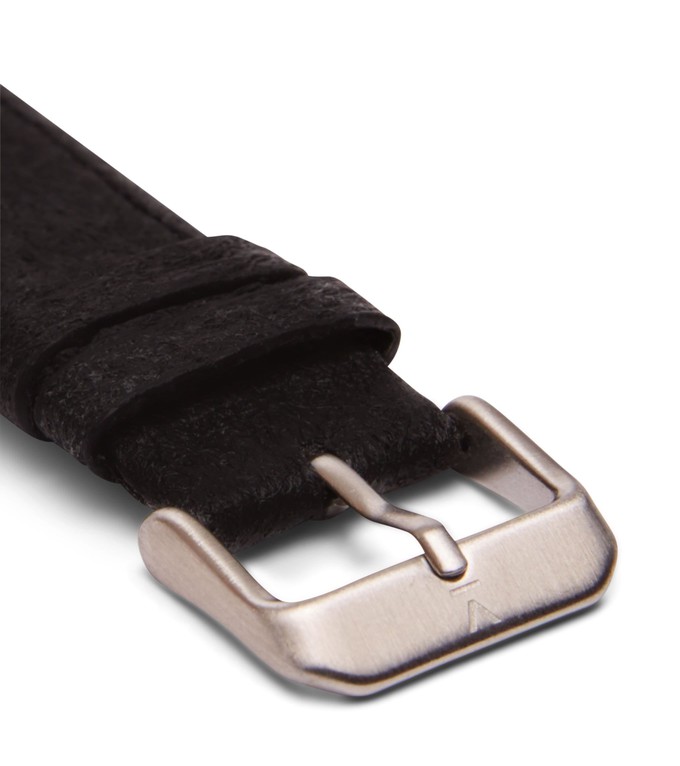Piñatex Black with brushed silver buckle | 20mm from Votch