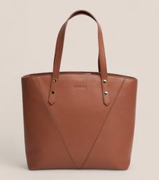 Honor Vegan Bio-Based Bamboo Leather Tote Bag in brown via Votch