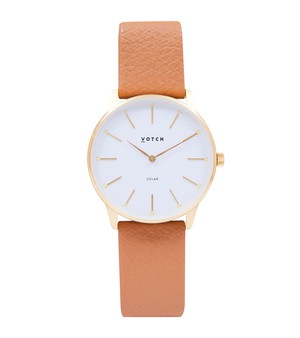 Gold & Tan Watch | Solar Classic from Votch