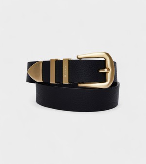 Daisy Vegan Bio-Based Bamboo Western belt in black from Votch