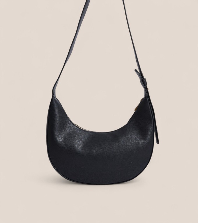 River Vegan Bio-Based Bamboo Leather Hobo Bag in Black from Votch