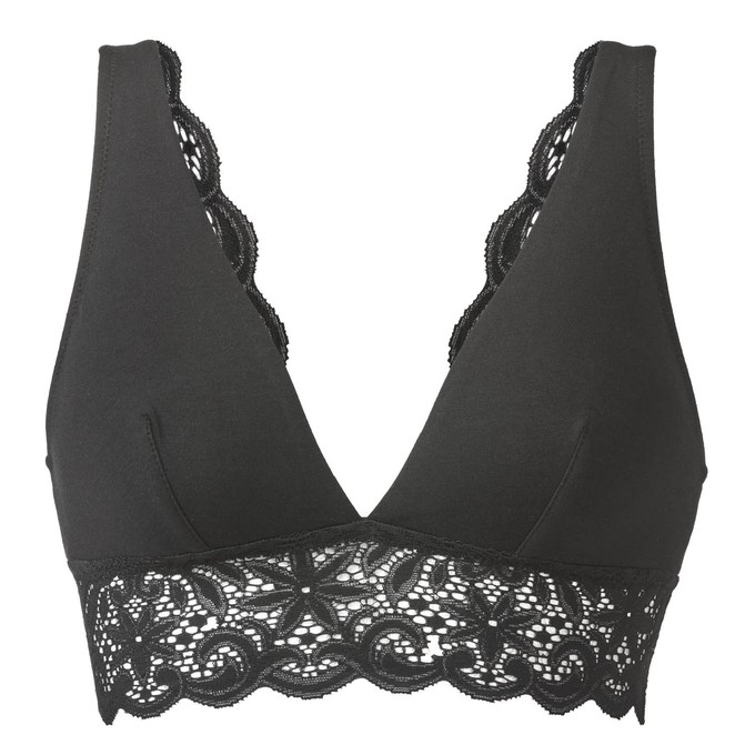 Bustier aus Bio-Baumwolle mit Spitze, onyx from Waschbär