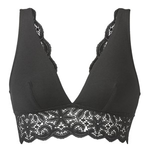 Bustier aus Bio-Baumwolle mit Spitze, schwarz from Waschbär