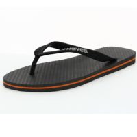 Natural Rubber Flip Flop – Slate Grey with Orange Stripe from Waves Flip Flops