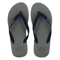 100% Natural Rubber Flip Flop – Grey with Navy Soles from Waves Flip Flops