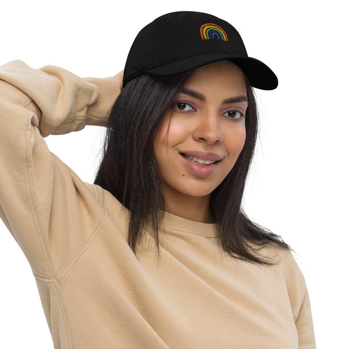 Rainbow Baseball Cap in Black