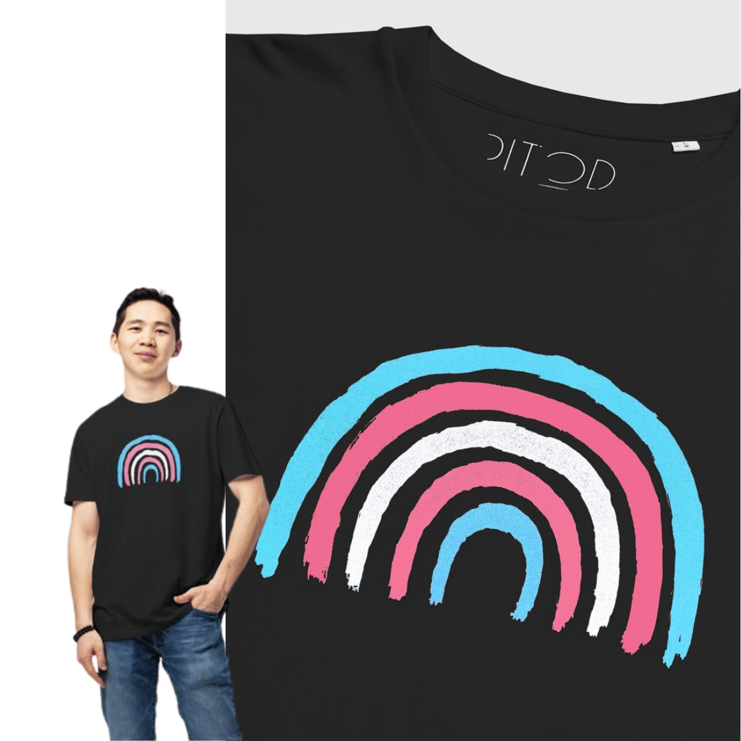 Transgender Rainbow Tshirt from Organic Cotton
