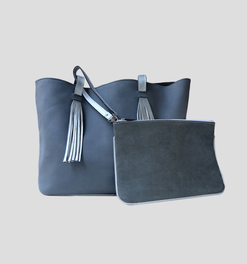 Steven Soft Grey & Silver Clutch from FerWay Designs Steven Soft Grey & Silver Clutch from FerWay Designs