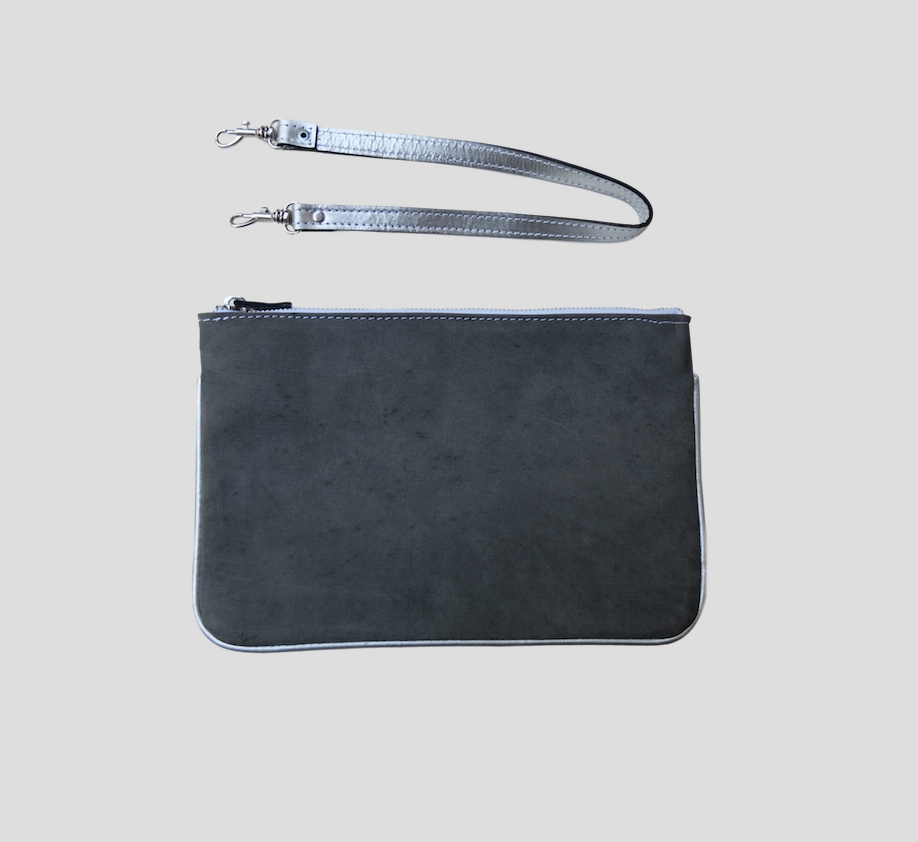 Steven Soft Grey & Silver Clutch from FerWay Designs Steven Soft Grey & Silver Clutch from FerWay Designs
